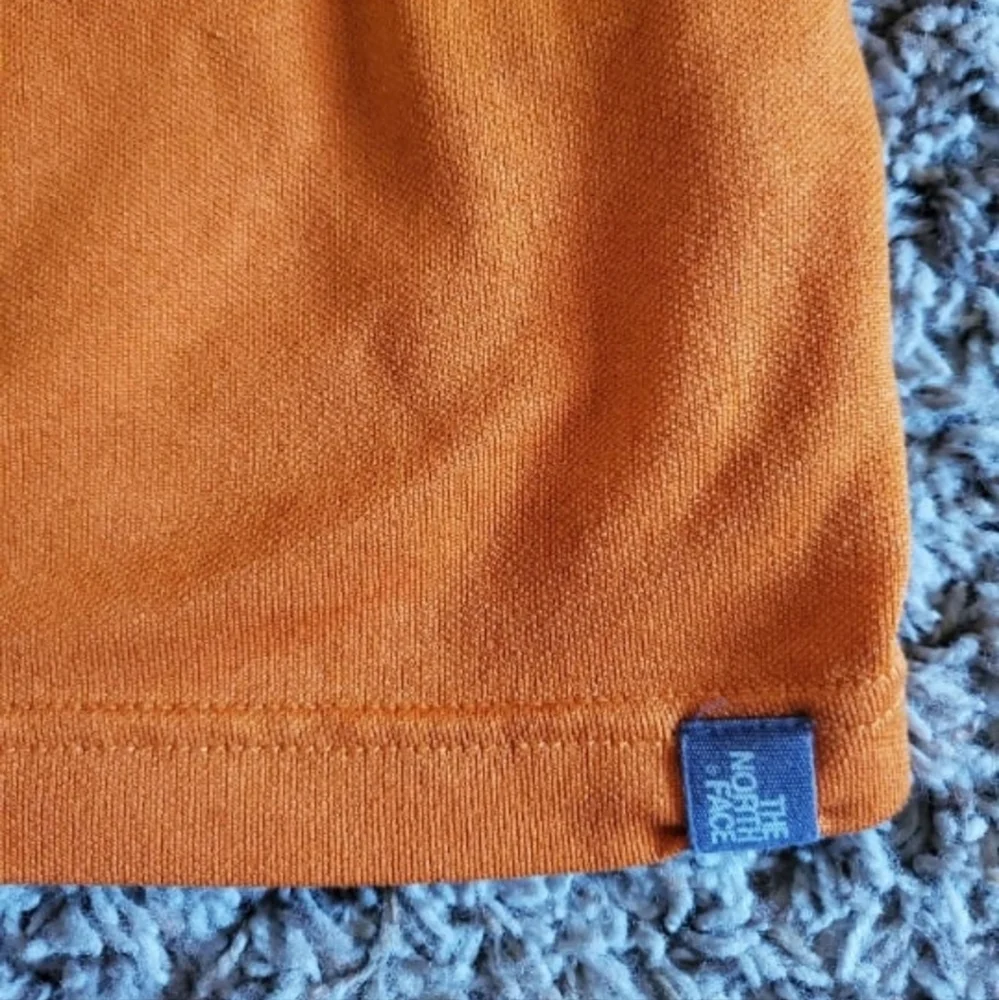 Men's Large The North Face 1/4 Zip Polo‎ Shirt orange short sleeve tee T-shirt